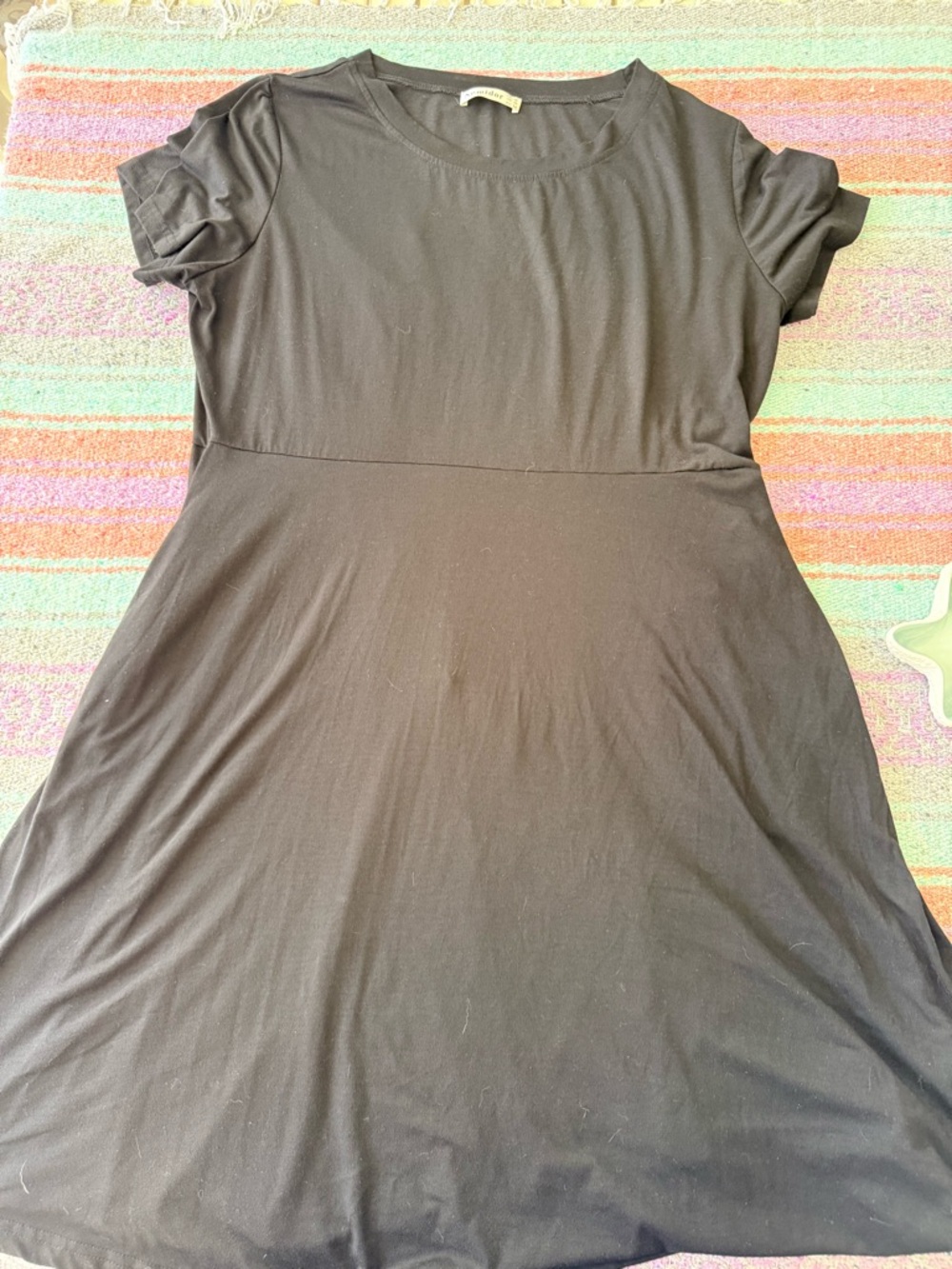 Nemidor Plus Size 22 Black A-Line Midi Dress Short Sleeve